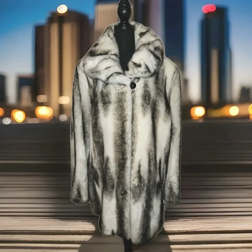 NWT! Pamela McCoy Tiger Print Faux Fur Coat Size 2X Vintage